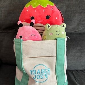 Trader Joe’s mini teal tote: Easter basket w/ Squishmallows!